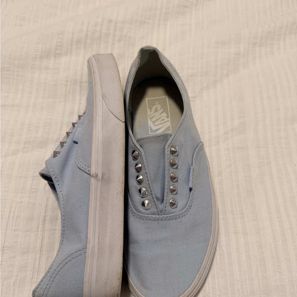 Vans Sky Blue Studded Slip-On Sneakers